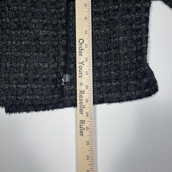 Lida Baday Jacket Womens Size 4 Black Boucle Tweed Full Zip Wool Blend Career - Picture 11 of 11
